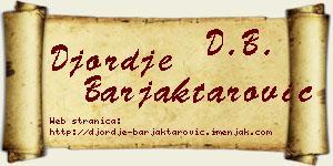 Đorđe Barjaktarović vizit kartica